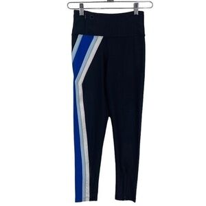 P.E Nation Set Position Leggings Women Small Black Ankle Zip High Waist Yoga Gym